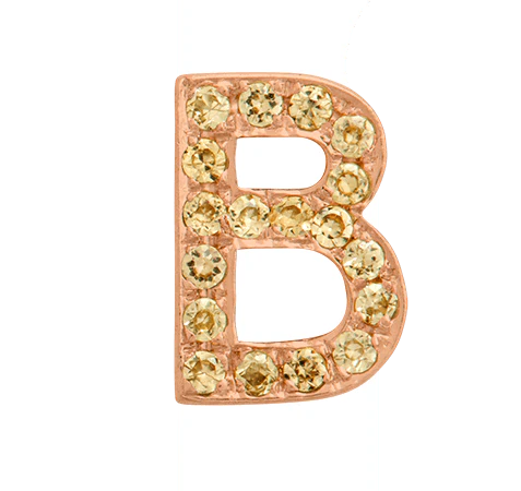 Rose Gold, Yellow Sapphire Letter Bead - Image 4