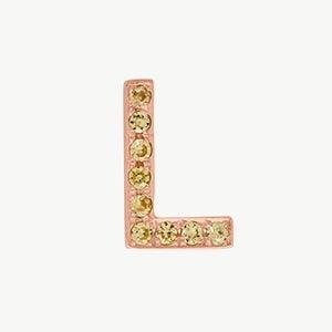 Rose Gold, Yellow Sapphire Letter Bead - Image 40