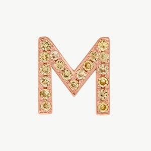 Rose Gold, Yellow Sapphire Letter Bead - Image 41