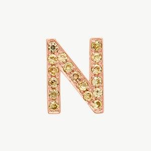 Rose Gold, Yellow Sapphire Letter Bead - Image 42