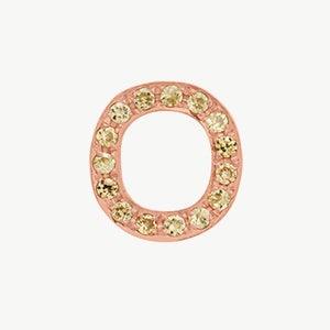 Rose Gold, Yellow Sapphire Letter Bead - Image 43