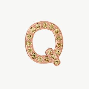 Rose Gold, Yellow Sapphire Letter Bead - Image 45