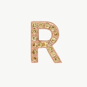 Rose Gold, Yellow Sapphire Letter Bead - Image 46