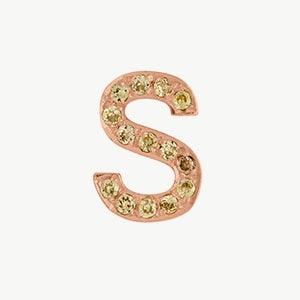 Rose Gold, Yellow Sapphire Letter Bead - Image 47