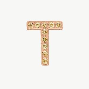 Rose Gold, Yellow Sapphire Letter Bead - Image 48