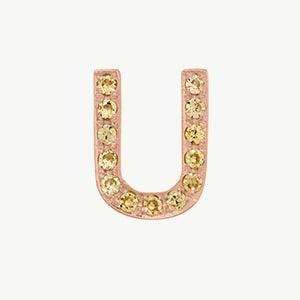 Rose Gold, Yellow Sapphire Letter Bead - Image 49