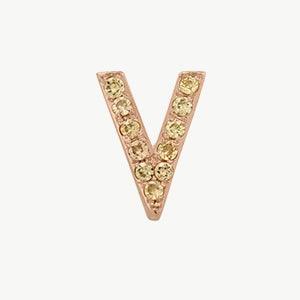 Rose Gold, Yellow Sapphire Letter Bead - Image 50