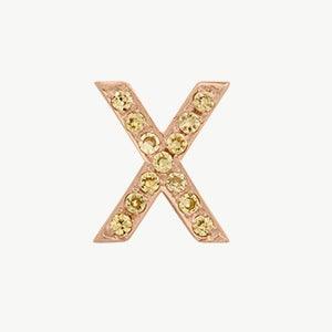 Rose Gold, Yellow Sapphire Letter Bead - Image 52