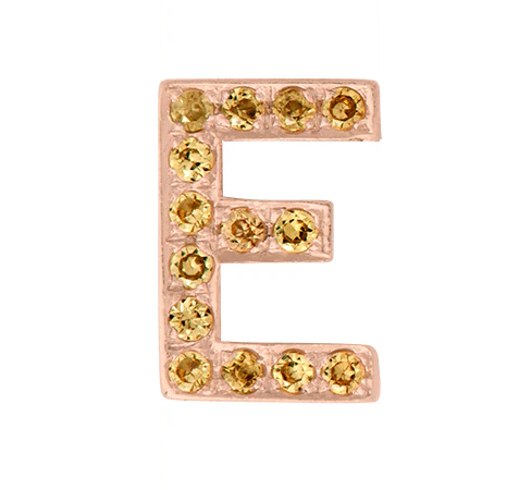 Rose Gold, Yellow Sapphire Letter Bead - Image 7