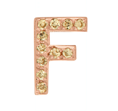 Rose Gold, Yellow Sapphire Letter Bead - Image 8