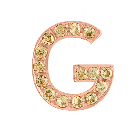 Rose Gold, Yellow Sapphire Letter Bead - Image 9