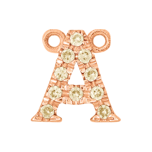 Yellow Sapphire + 14k Rose Gold Letter Charm