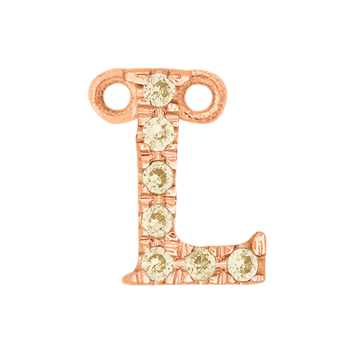 Yellow Sapphire + 14k Rose Gold Letter Charm - Image 12