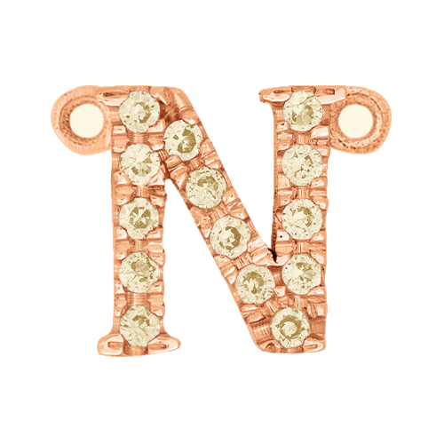 Yellow Sapphire + 14k Rose Gold Letter Charm - Image 14