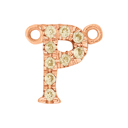 Yellow Sapphire + 14k Rose Gold Letter Charm - Image 16