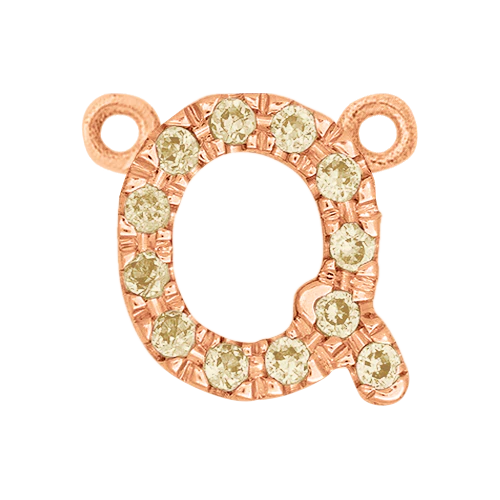 Yellow Sapphire + 14k Rose Gold Letter Charm - Image 17