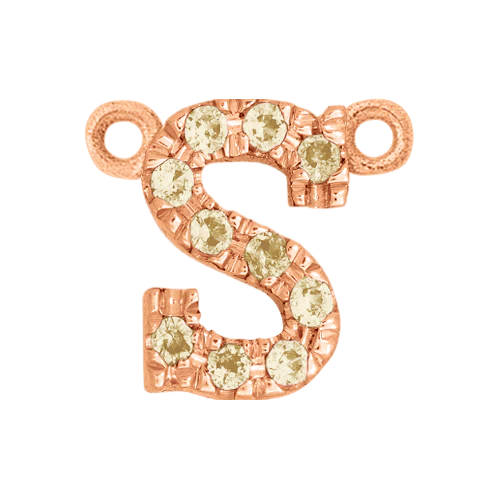 Yellow Sapphire + 14k Rose Gold Letter Charm - Image 19