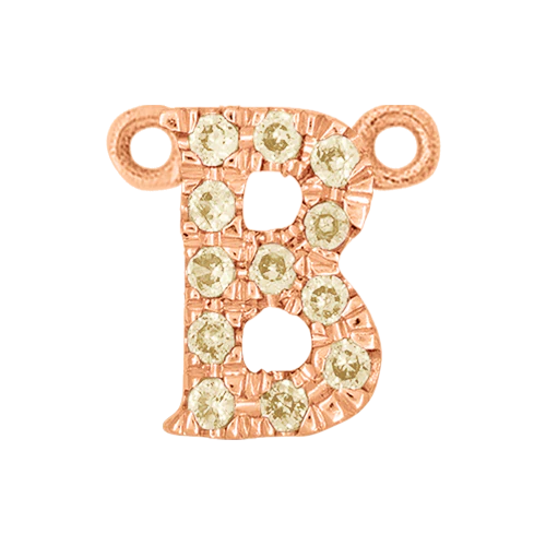 Yellow Sapphire + 14k Rose Gold Letter Charm - Image 2