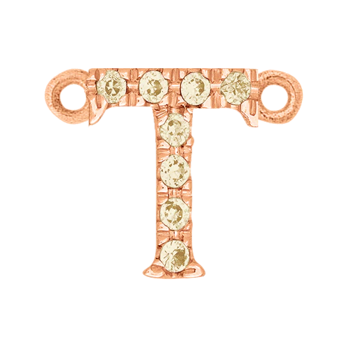 Yellow Sapphire + 14k Rose Gold Letter Charm - Image 20