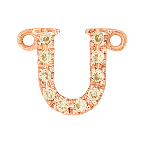Yellow Sapphire + 14k Rose Gold Letter Charm - Image 21