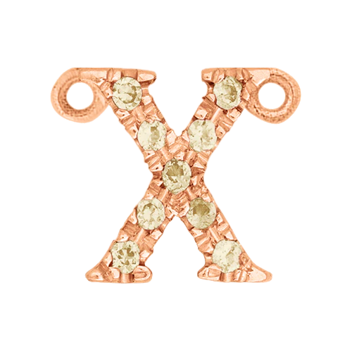 Yellow Sapphire + 14k Rose Gold Letter Charm - Image 24