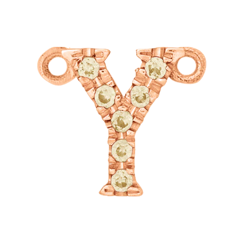 Yellow Sapphire + 14k Rose Gold Letter Charm - Image 25