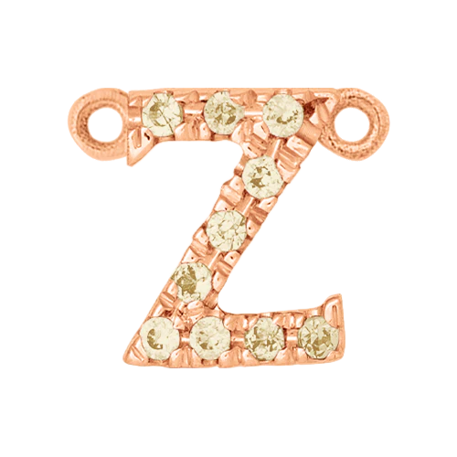 Yellow Sapphire + 14k Rose Gold Letter Charm - Image 26