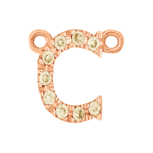 Yellow Sapphire + 14k Rose Gold Letter Charm - Image 3