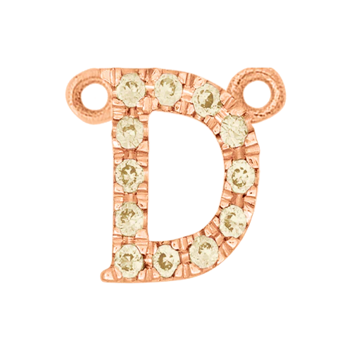 Yellow Sapphire + 14k Rose Gold Letter Charm - Image 4