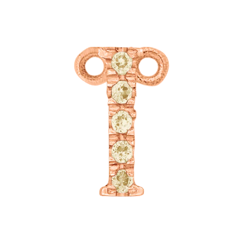 Yellow Sapphire + 14k Rose Gold Letter Charm - Image 9