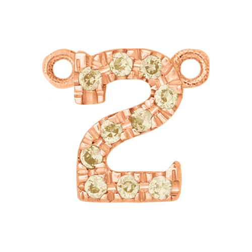 Yellow Sapphire + 14k Rose Gold Number Charm - Image 3