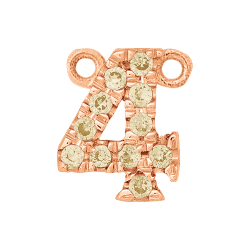 Yellow Sapphire + 14k Rose Gold Number Charm - Image 5