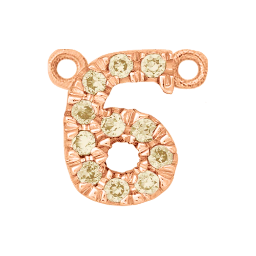 Yellow Sapphire + 14k Rose Gold Number Charm - Image 7