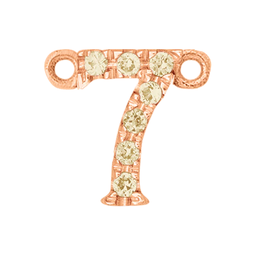 Yellow Sapphire + 14k Rose Gold Number Charm - Image 8