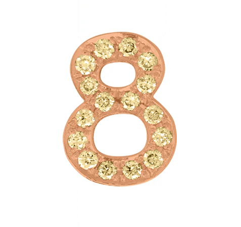 Rose Gold, Yellow Sapphire Number Bead - Image 11