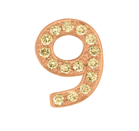 Rose Gold, Yellow Sapphire Number Bead - Image 12