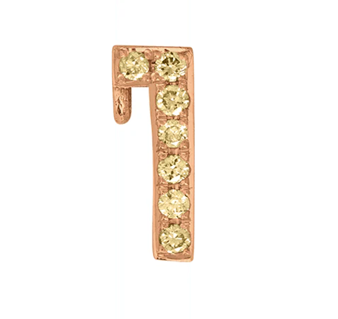 Rose Gold, Yellow Sapphire Number Bead - Image 4
