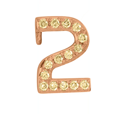 Rose Gold, Yellow Sapphire Number Bead - Image 5
