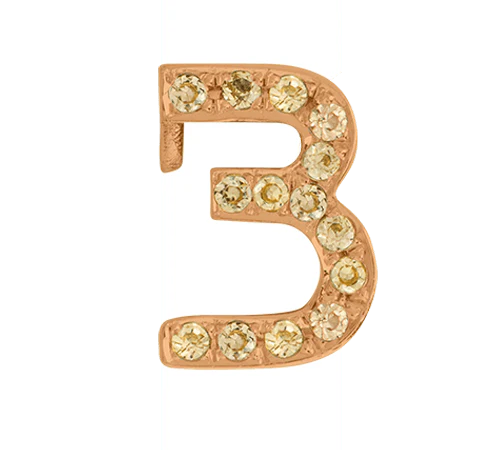 Rose Gold, Yellow Sapphire Number Bead - Image 6