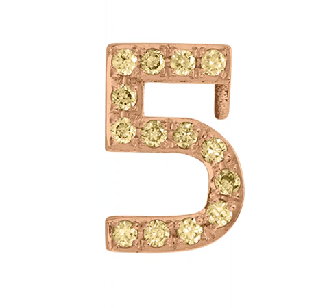 Rose Gold, Yellow Sapphire Number Bead - Image 8