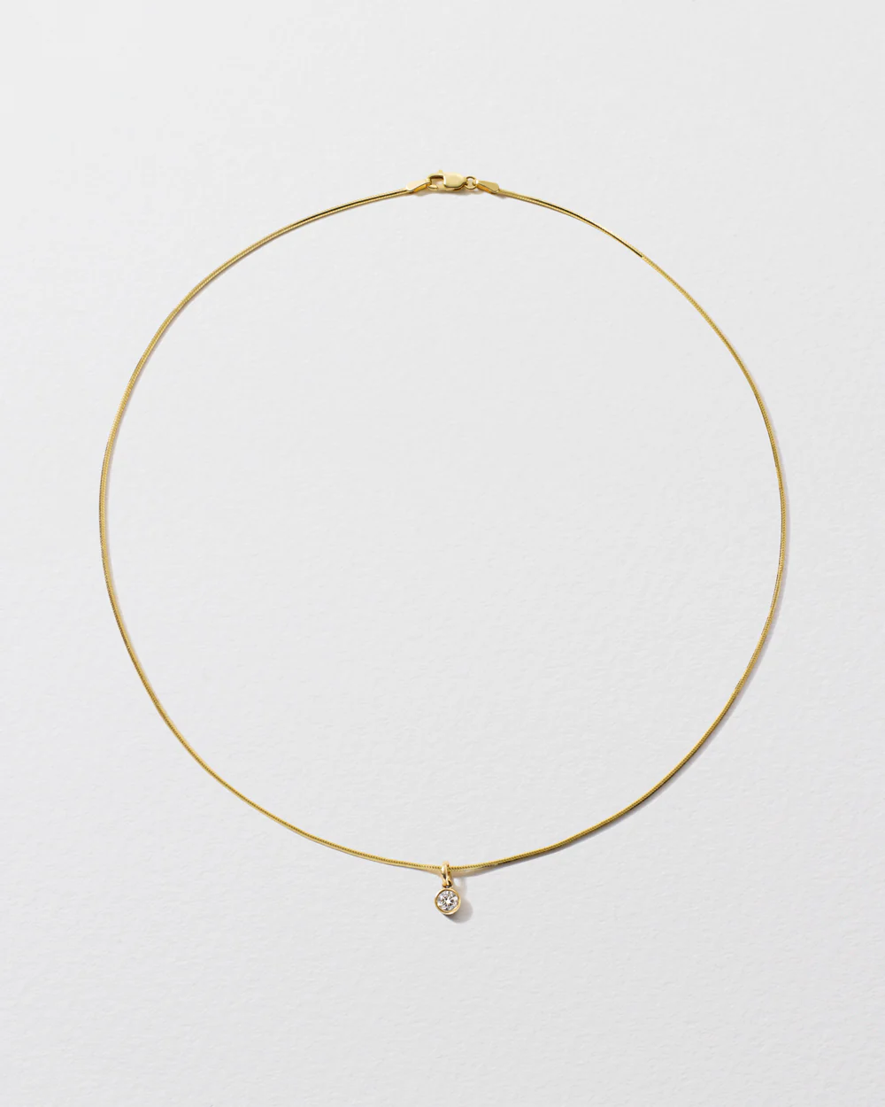 Round Diamond Drop Snake Chain Necklace - Image 3