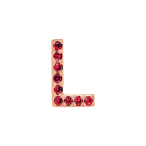 Ruby + 14k Rose Gold Letter Charm - Image 12
