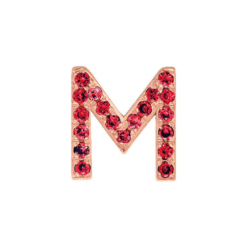 Ruby + 14k Rose Gold Letter Charm - Image 13