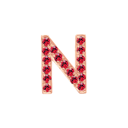 Ruby + 14k Rose Gold Letter Charm - Image 14
