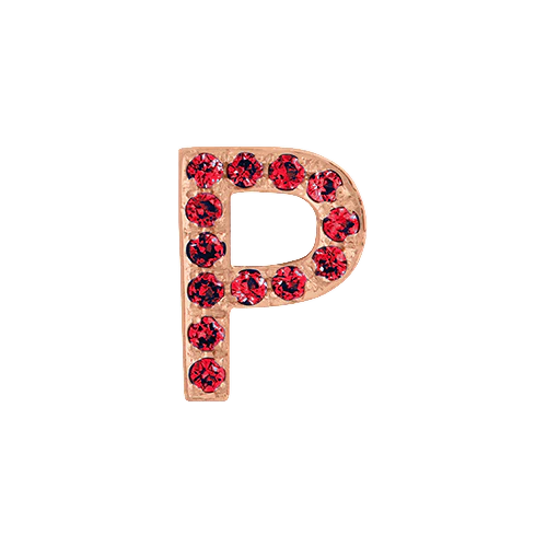 Ruby + 14k Rose Gold Letter Charm - Image 16