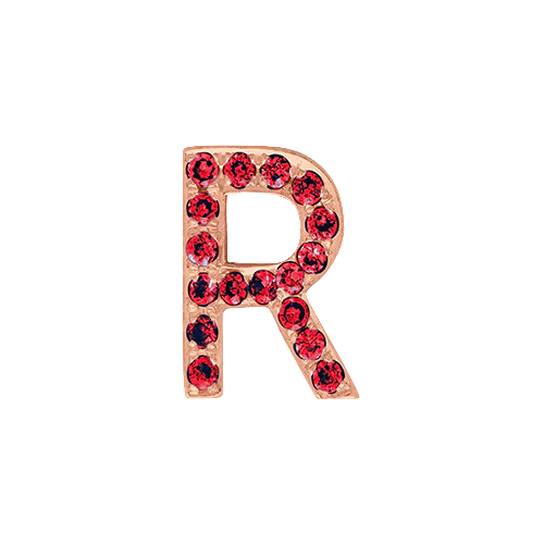 Ruby + 14k Rose Gold Letter Charm - Image 18