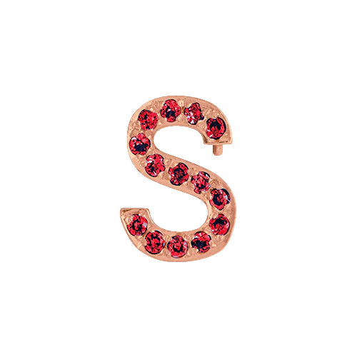 Ruby + 14k Rose Gold Letter Charm - Image 19