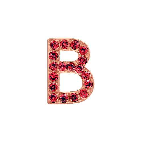 Ruby + 14k Rose Gold Letter Charm - Image 2