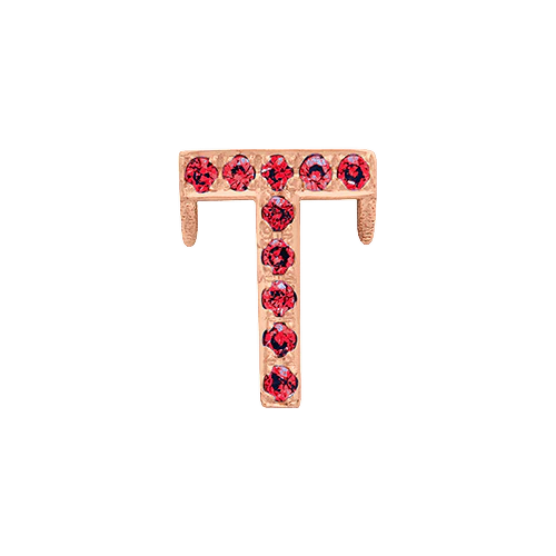 Ruby + 14k Rose Gold Letter Charm - Image 20