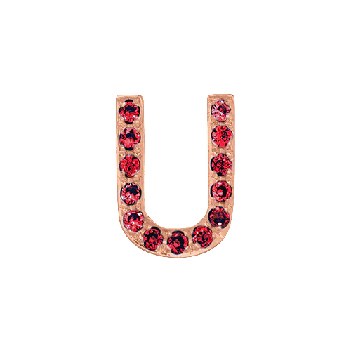 Ruby + 14k Rose Gold Letter Charm - Image 21